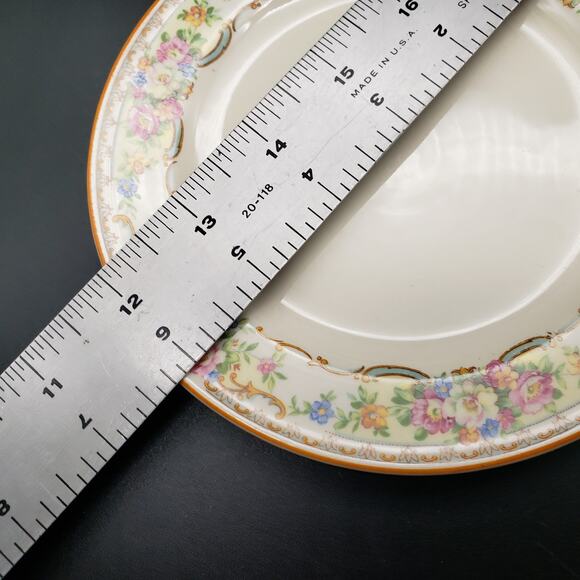 Vintage Edwin Knowles Hostess Cup, Berry Bowl & Bread Plate Trio – Floral Scroll - Picture 6 of 12